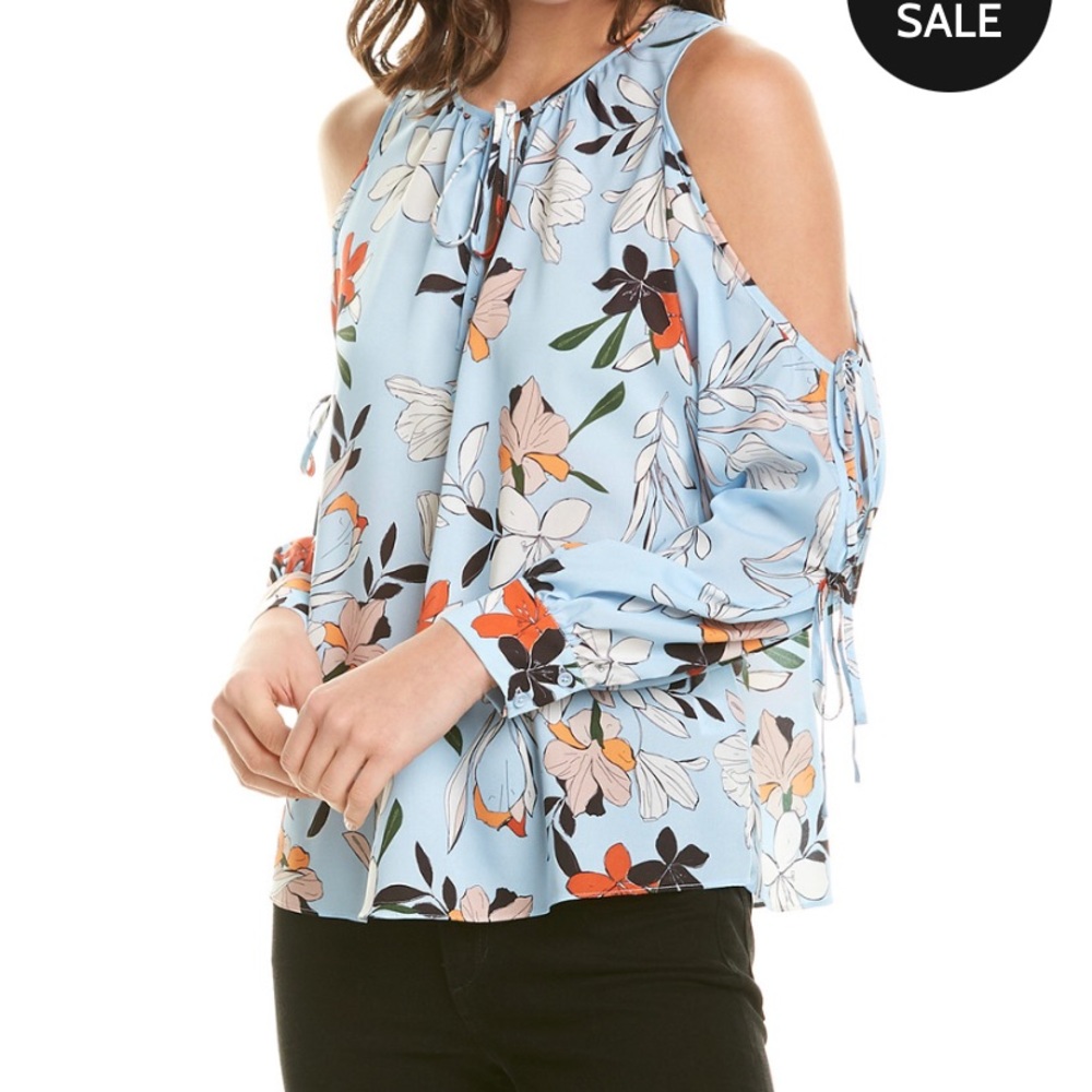 NWT Parker Nyc open cold shoulder floral blouse
